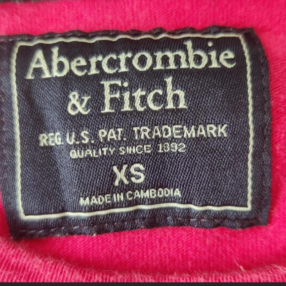 Y2K Abercrombie & Fitch hot pink baby tee  long sleeves - Picture 3 of 4
